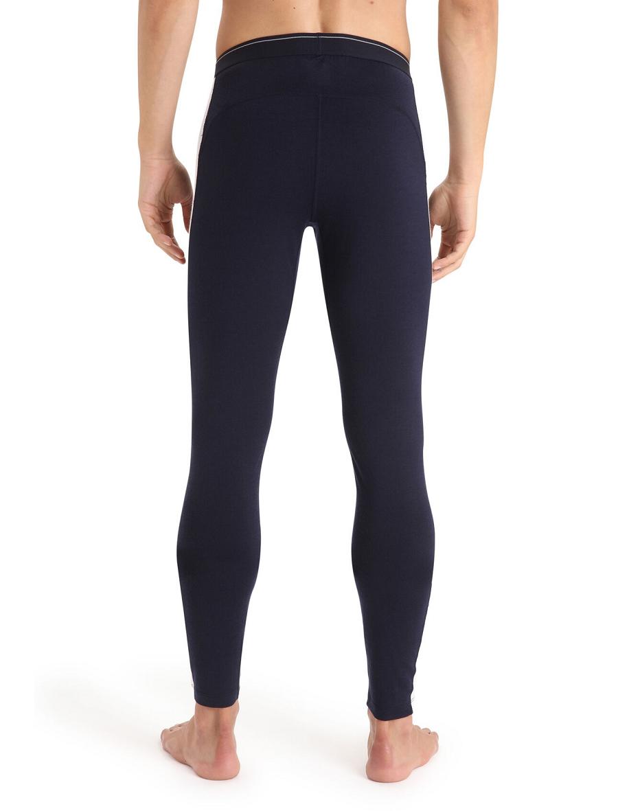 Icebreaker Merino 200 Sonebula Thermal Leggings Miesten Base Layers Laivastonsininen Valkoinen | FI 1365EBCX